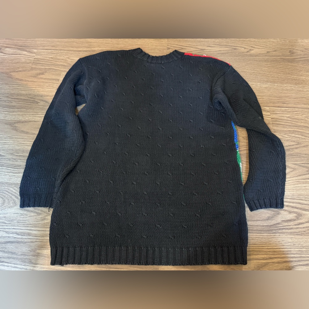 Casual Corner Black Multicolor Patchwork Sweater - image 4